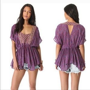 Free People Garden of Eden Boho Peasant Top